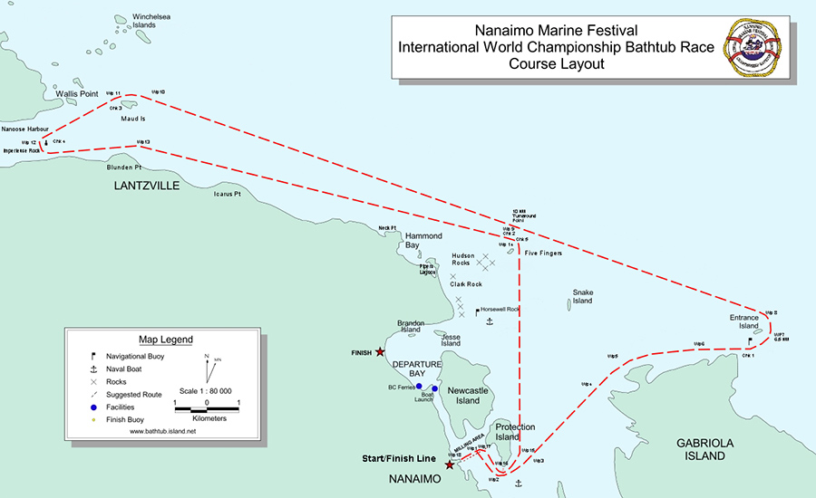 Loyal Nanaimo Bathtub Society Course Maps