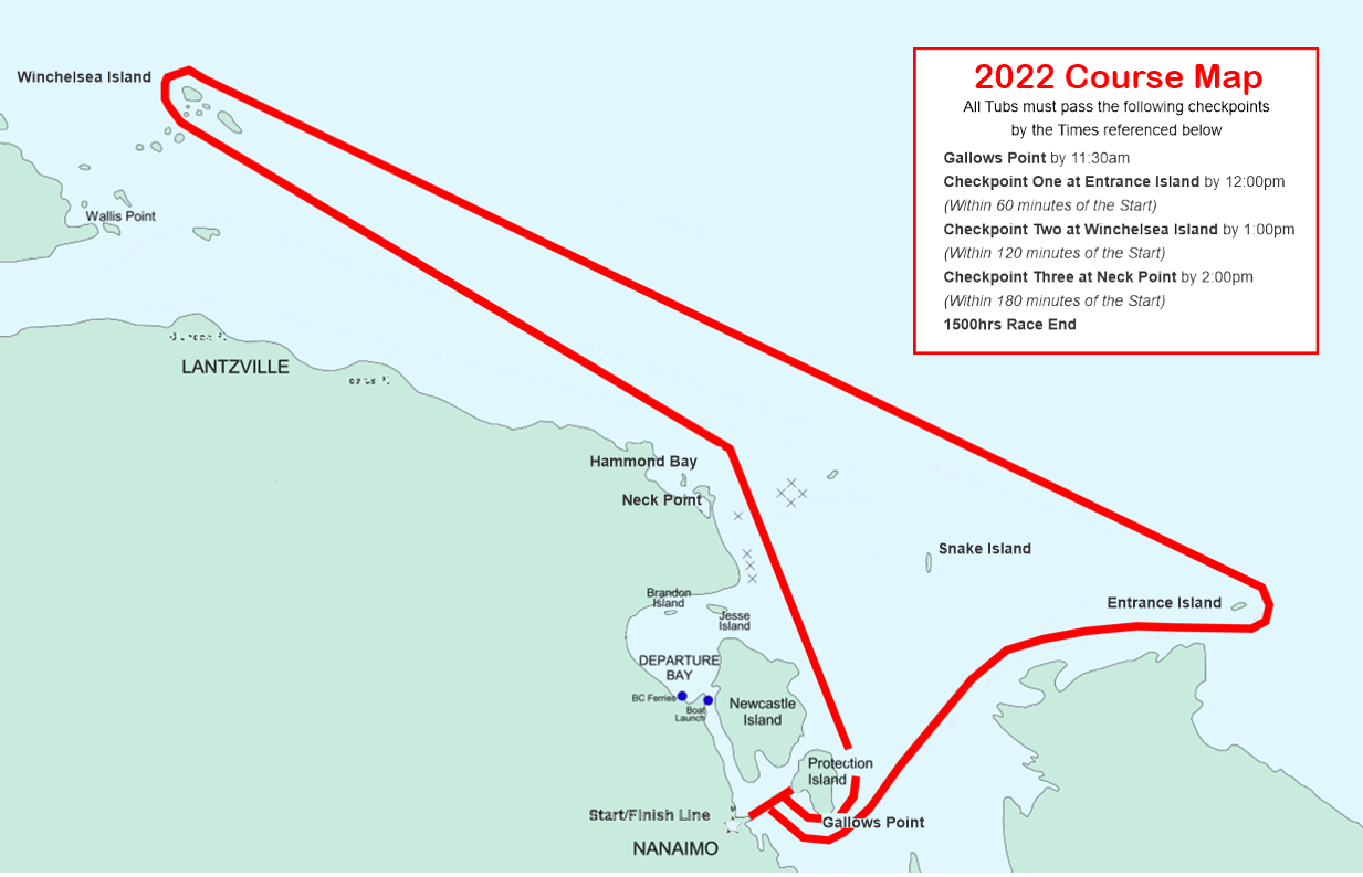 Loyal Nanaimo Bathtub Society Course Maps